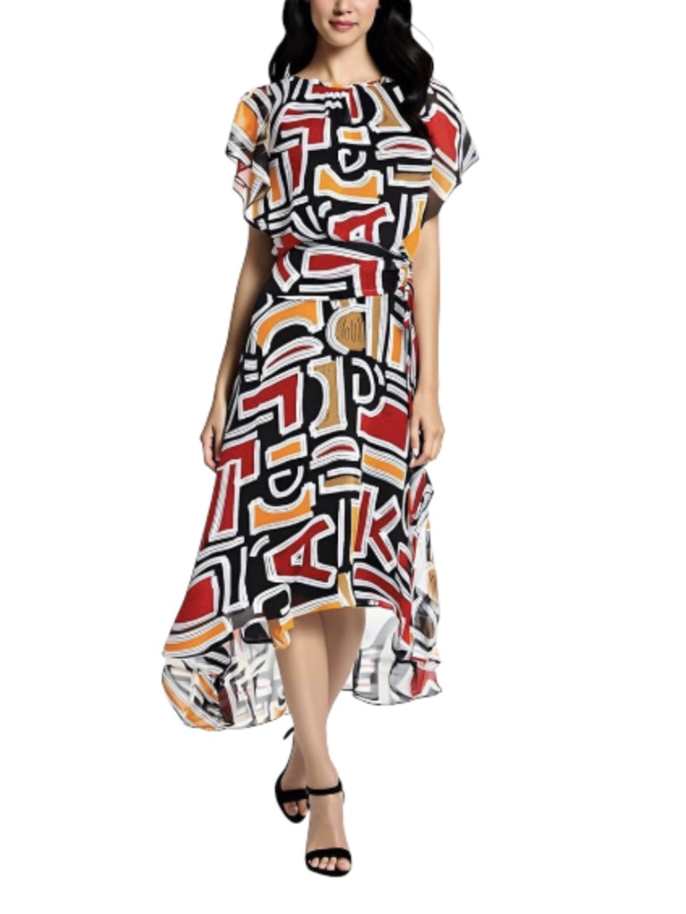 Karl Lagerfeld Paris Womens Printed Polyester Maxi Dress 4